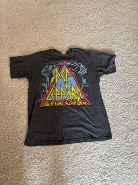 EUC Gray Graphic Tour T-Shirt - Pour Some Sugar On Me L